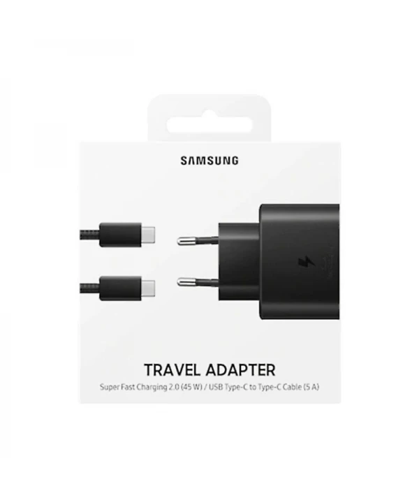 Samsung Ep-T4510 USB-C Chargeur Rapide 45W + USB-C Câble Noir